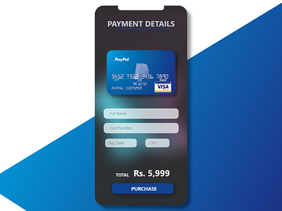 Credit Card Checkout app design ui