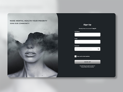 Mental Health community WebPage design ui ux web