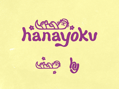 Hanayoku logo option 2 art branding design flat graphic design hand lettering icon illustration lettering logo vector