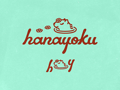 Hanayoku logo option 3 art branding design flat graphic design hand lettering icon illustration lettering logo vector
