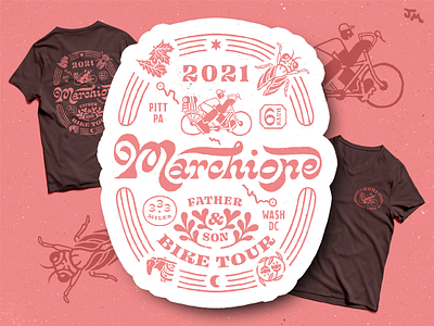 2021 Father & Son Bike Tour Shirt art design flat graphic design hand lettering illustration lettering