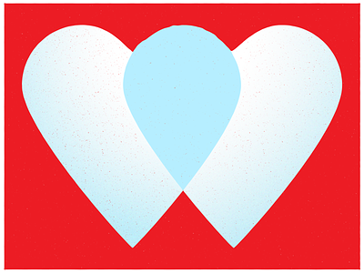 Collaboration blue collaboration heart icon illustration red texture valentines
