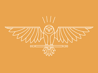 Owl color design illustration logo orange owl symbol yellow