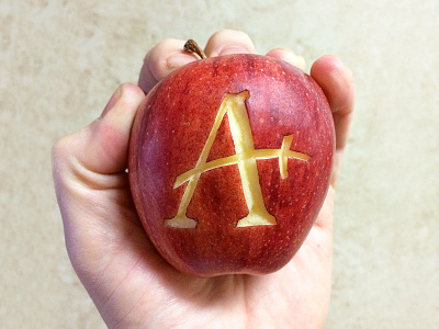 A+ apple food typography