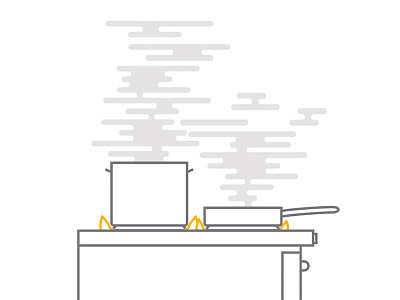 Stove cooking fire flat graphic illustration smoke stove wip