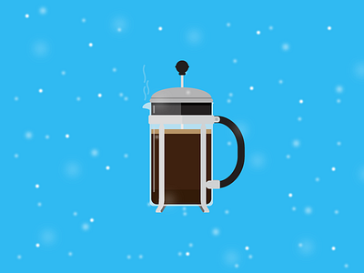 Snow Day coffee french french press illustration press snow winter