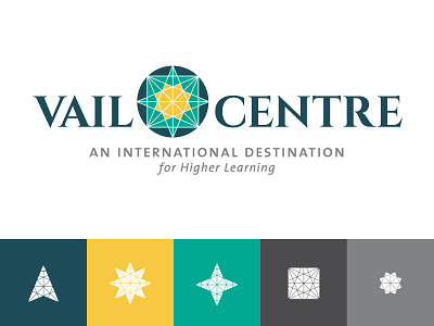 Vail Centre Logo logo symbol transformation typography