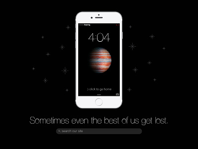 iPhone 404 404 design lost space ui ux web