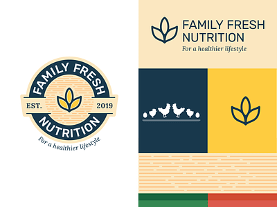 Family Fresh Nutrition blue branding design grain icon illustration illustrator logo nutrition symbol typography vector yellow