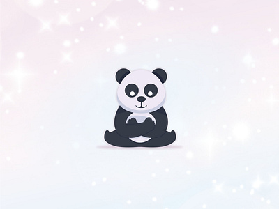 panda relax animal art flat icon illustration