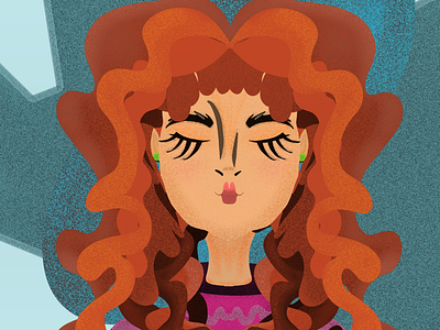 Redhead design illustration logo portrait redhair