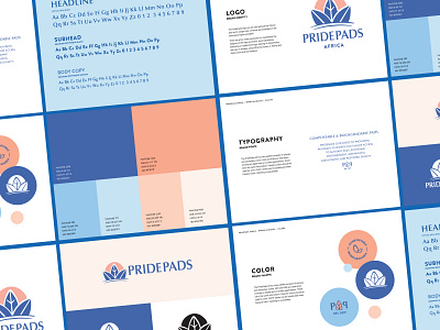 PridePads: Brand Guidelines brand guidelines brand identity branding design illustration logo logo design menstrual products sanitary pads typography