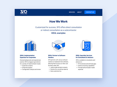 3PO Consulting: Web Design corporate design finance app icon set iconography software treasury web design website