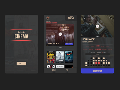 Drive-In Cinema Inspiration design flat illustration minimal mobile mobile app ui ux