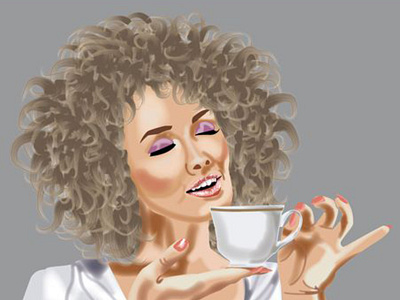 illustration " Healthy coffee" illustration logo typography web