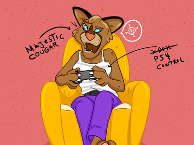 Cougar Playing Video Games