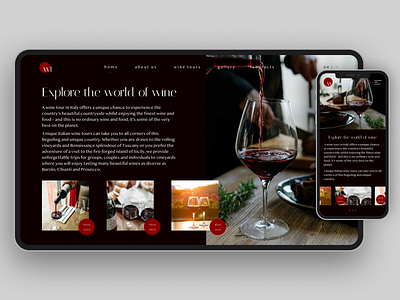 Wine Tours Homepage design home screen homepage homepage design uxui wine wine glass wine tour