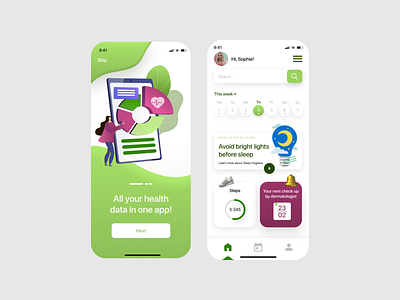 Health App app app design appdesign design health health app healthcare healthy mobile ui uxui