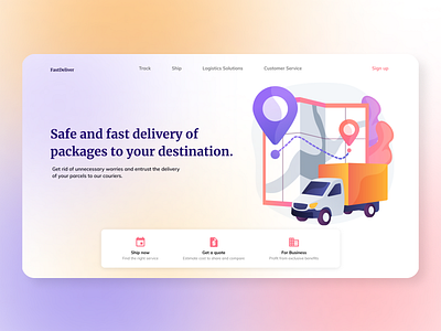 Delivery of parcels homepage