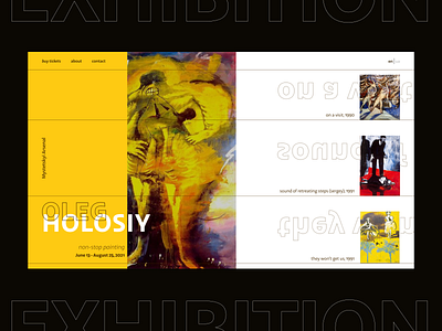 Exhibition promo art design exhibition homepage paintning promo ui ux uxui website yellow