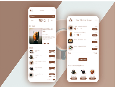 Menu & Cart for coffee shop buisness design logo ui user experience ux web design webdesign