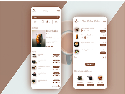 Menu & Cart for coffee shop