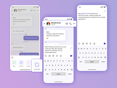 Personal Chat | Employee communication app #2 app app design app ui call chat chat app chatbot chatting clean ui design graphic design inbox ios messanger minimal app design personal chat social ui