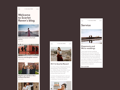 Mobile — Photographer website (redesign concept)