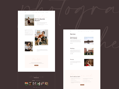Photographer website (redesign concept) — Other pages about page service page website layout