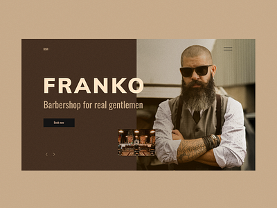 Website design concept for barbershop.