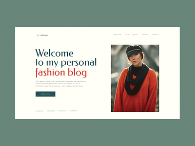 Website design concept for fashion blogger