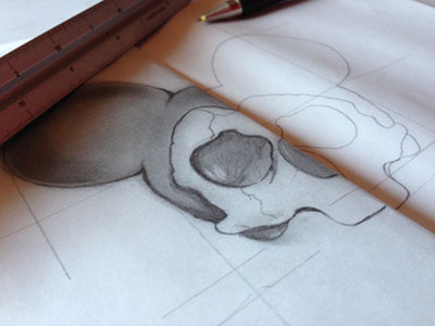 Mickey skull black drawing graphic illustration mickey pecil process skull vector white