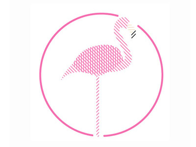 FLAMINGO black circle flamingo graphic illustration lines logo logotype pink vector white