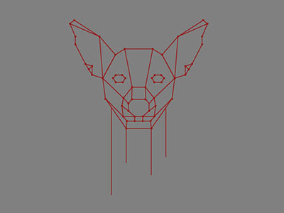 Xoloitzcuintle 3dmodeling dog geometrical gray inspiration lines points red vector xoloitzcuintle