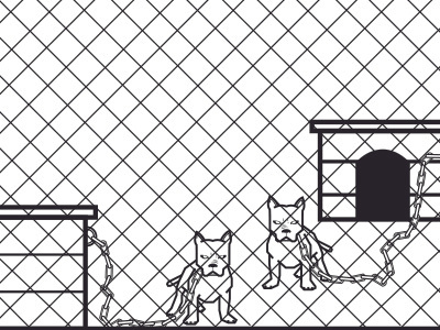 TRAP HOUSE PROCESS (PITBULL YARD) black dog graphic house illustration onza pitbull process t shirt trap white yard