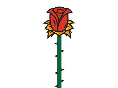 Rose desig graphic green illustration plants red rose yellow