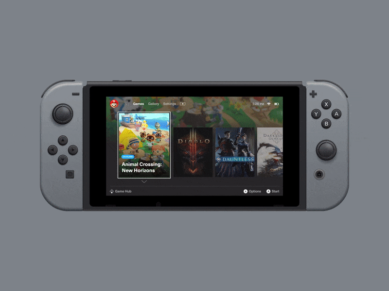 Nintendo Switch. Redesign adobexd animation console design esports games interactive motion nintendo screen switch ui