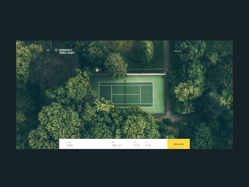 Sherwood's Tennis Courts animation form interactive loader motion sports ui website