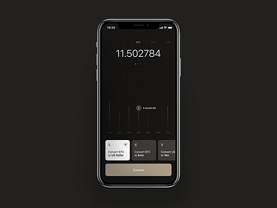 Crypto Converter app design ios iphone mobile screen ui wip