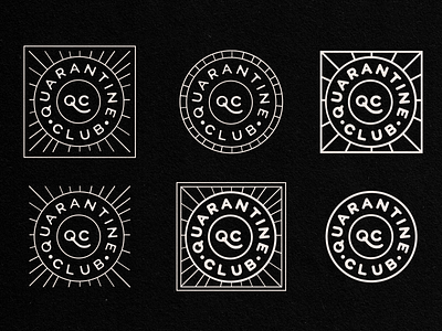 Quarantine Club Badges badge badgedesign branding branding and identity circle logo covid19 graphicdesign icon logo logotype patches quarantine typography ui vector