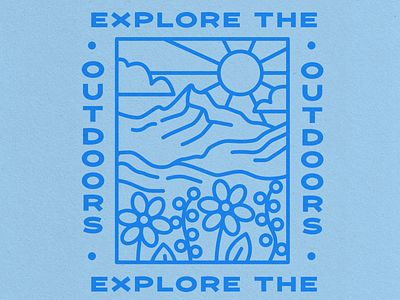 Explore the Outdoors Illustration branding graphic design illustration landscape line art merch design mountains nature outdoor illustration outdoors simple t shirt travel vector