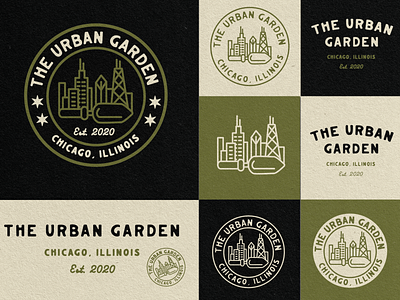 The Urban Garden Brand Identity badge design brand brand identity branding chicago garden line art logo designer logo designers logo illustration merch design seal small business
