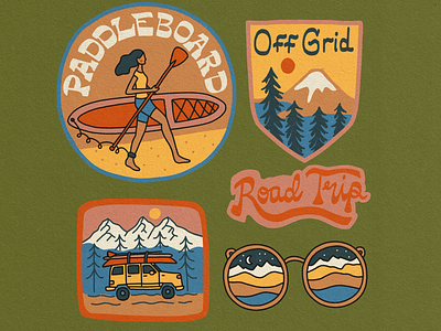 Road Trip Travel Illustration Badges
