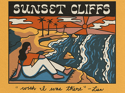 Sunset Cliffs Vintage Postcard