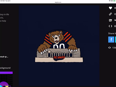 Chicago Bears and PNC Bank GIF animated gif bank bears branding chicago chicago bears football gif giphy illustration instagram lettering motion nfl pnc sticker ui