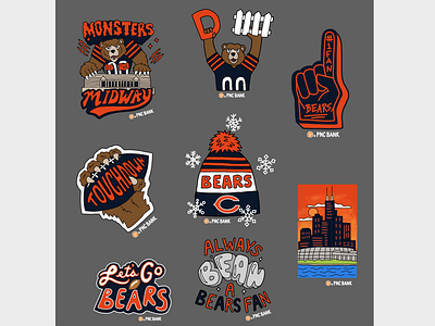 Illustrated GIFS for The Chicago Bears & PNC Bank by Lisa McCormick on  Dribbble