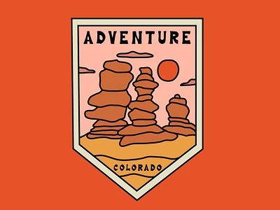 Garden of the Gods merch 2 adventure badge design colorado colorado springs garden of the gods hiking illustration landscape merch merch design mountains nature outdoors t shirt travel