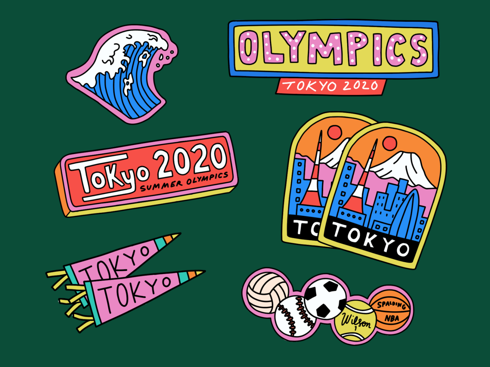 Olympics 2020 Stickers by Lisa McCormick on Dribbble