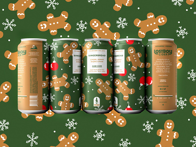 Lostboy Cider: Gingerbread Can branding can design cider cider label gingerbread illustration label merch packaging winter