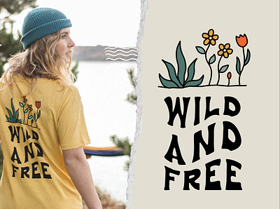 Wild And Free 2022 flower free hiking illustration nature outdoors outdoorsy summer t shirt wild